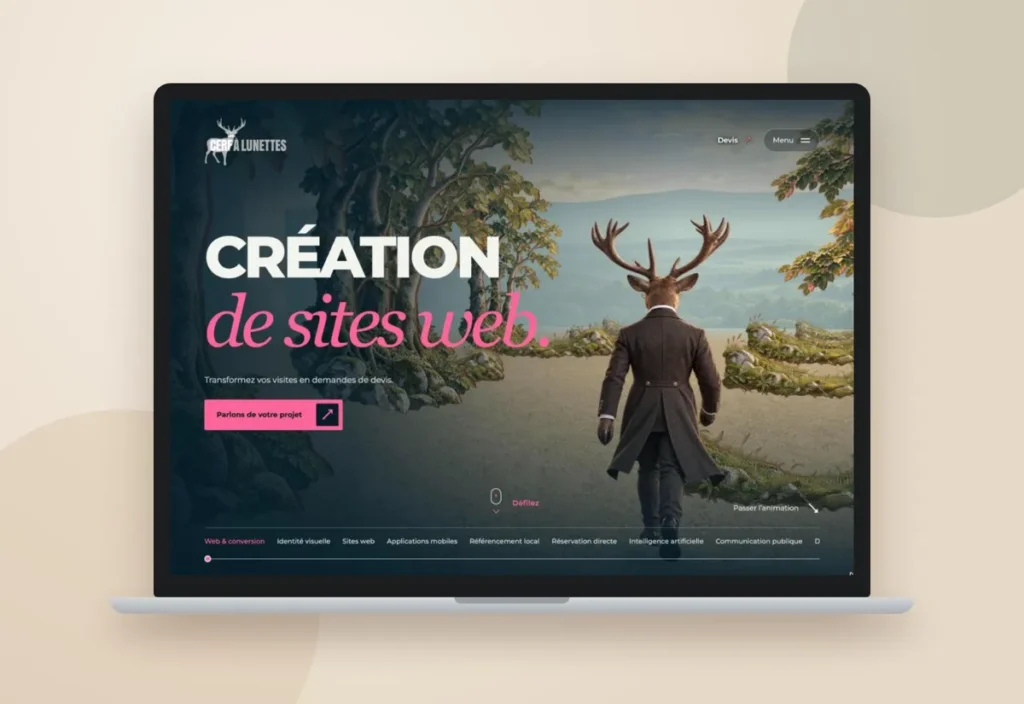 Tarifs création site web Grenoble : exemple de site réalisé par Cerf à Lunettes